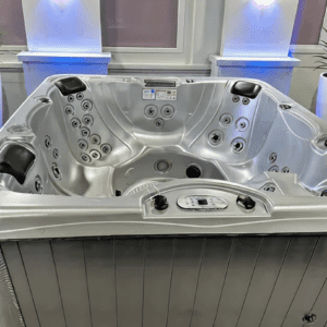 Luxury hot tub with multiple jets.